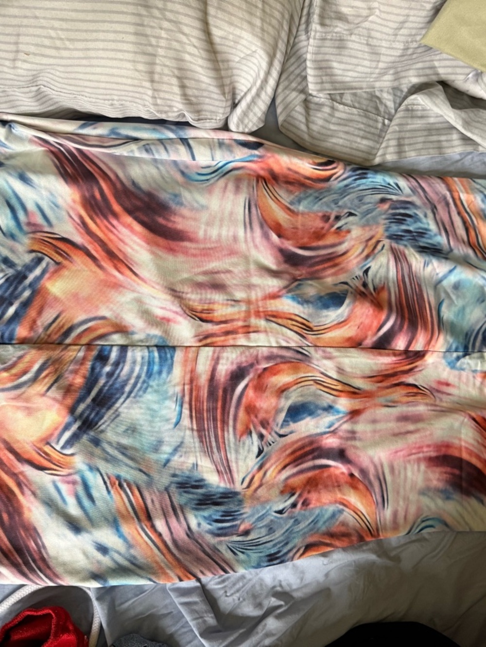 SHEIN Multicolor Swirl Mini Dress - Coral, Blue, Peach